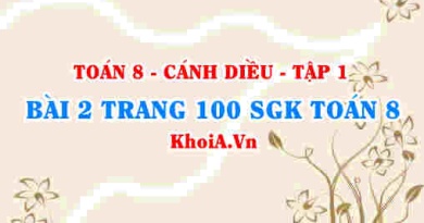 Bài 2 trang 100 SGK Toán 8 tập 1 Cánh Diều